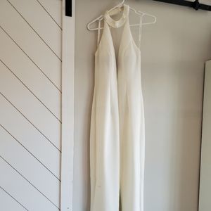 Rachel Allan cream one piece pantsuit size 2